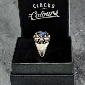 Clocks & Colours Catacomb Ring Size 14 Sterling Silver Pietersite 925 C+C Skulls